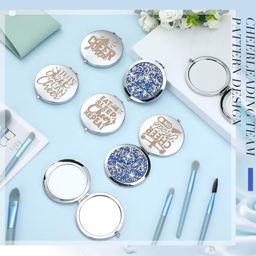 Sintuff 12 Pcs Cheer Compact Mirrors - Silver Cheerleading Accessories