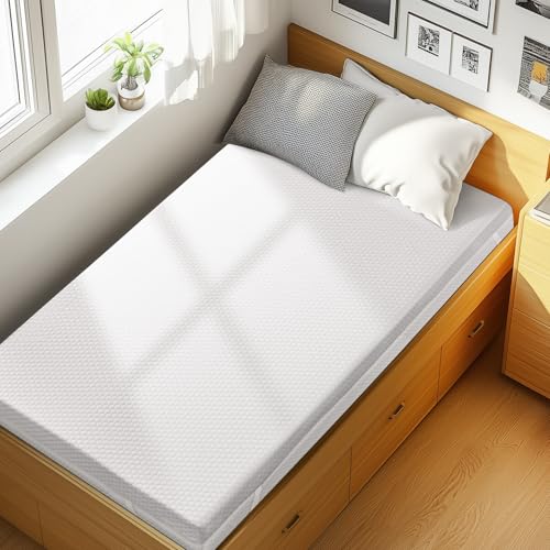 PERLECARE Twin 2 Inch Gel Memory Foam Mattress Topper with Cover – Breathable & Non-Slip