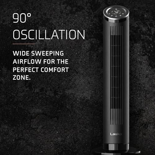 Lasko Ascend 36-Inch Quiet Tower Fan with Remote - Black