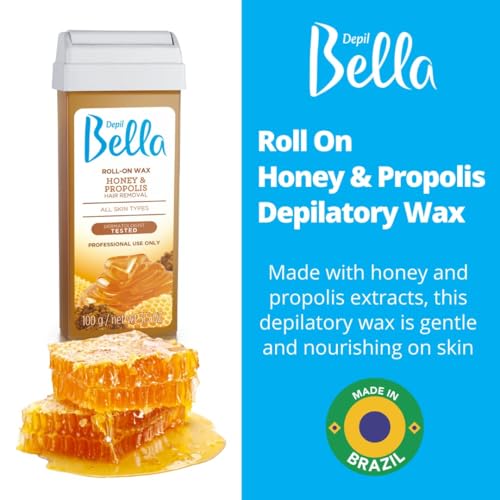 Depil Bella Honey & Propolis Roll-On Wax Kit 2.35 oz Pack of 9 for Sensitive Skin