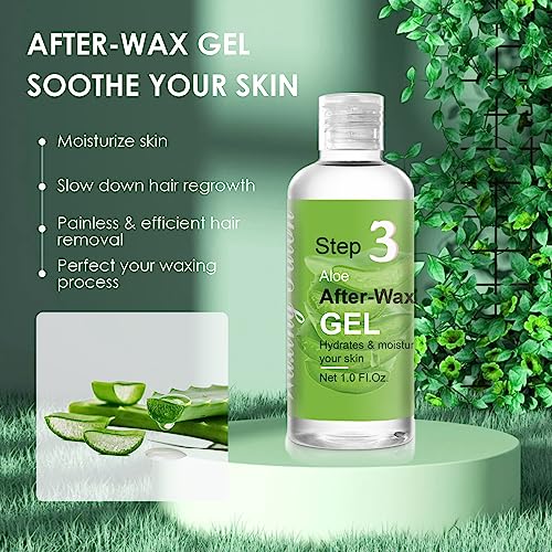 Before And After Waxing Skin Care Kit, Professional Waxing Kit for Women at Home, Pre-Wax Cleanser, Wax Remover Oil, After-Wax Cooling Aloe Vera Gel For Soothing Skin