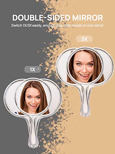 OMIRO Double-Sided Hand Magnifying Mirror Set - Clear 12 Pack