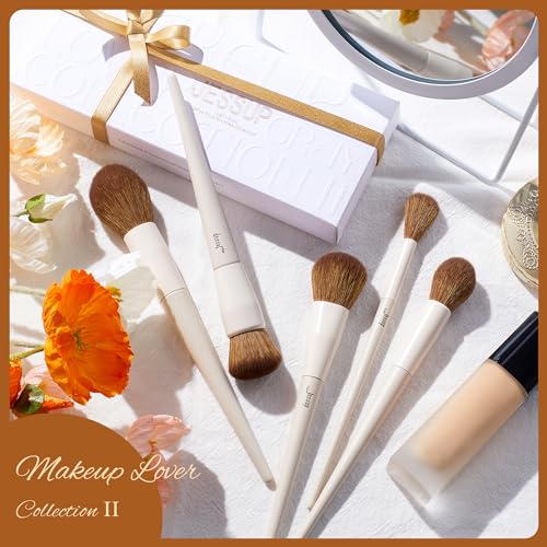 Light Grey 5-Piece Face Makeup Brush Set - Foundation, Blush, Contour & Highlighter