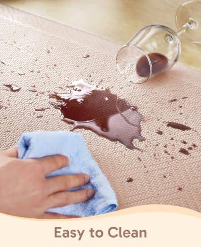 Beige Anti-Fatigue Kitchen Mat 20x48 Inches - Cushioned, Waterproof, Non-Slip Office & Home Standing Rug