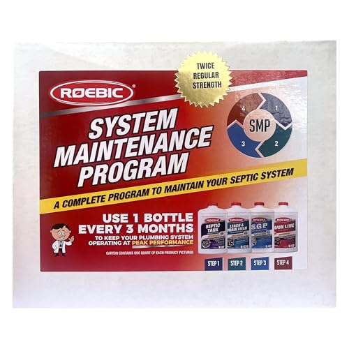 Septic System Maintenance Kit with Bacterial Treatment - 4 Quarts All-in-One Care Solution