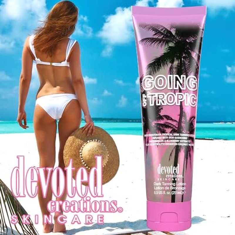 Devoted Creations Going Off Tropic - Skin Quenching Extracts Electrolyte Enhanced Indoor/Outdoor Dark Tanning Lotion