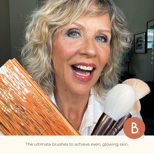 Beauty For Real Essential Pro Complexion Brush Set - Includes 3 Brushes: Blush/Contour, Complexion & Powder - Vegan & Cruelty Free