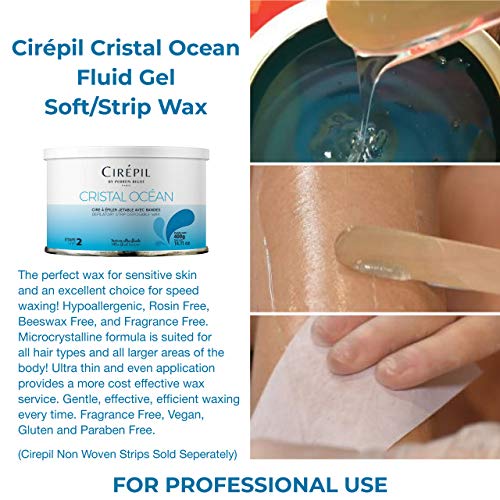 Cirepil Cristal Ocean Soft Strip Wax 14.11oz / 400g - Hypoallergenic, Fragrance-Free