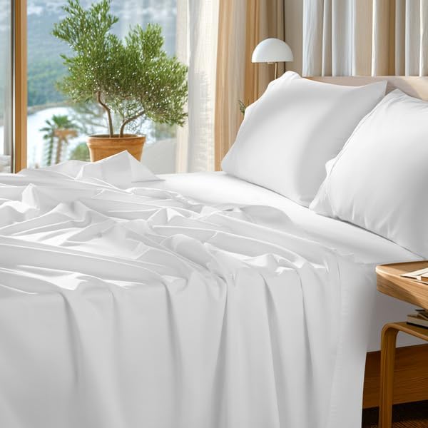 Egyptian Cotton King Sheet Set - White, 1000 Thread Count, 4 Pieces