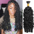 16 Inch Human Burmese Curly Braiding Hair - 1B/Black, 100% Virgin, Spiral Ends