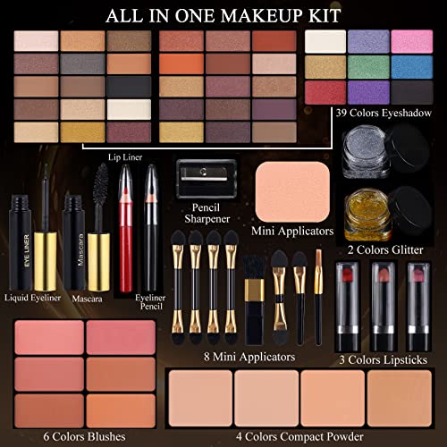 MORNECA 58-Color Full Makeup Kit for Women with Mirror | All-in-One Cosmetics Set Gift