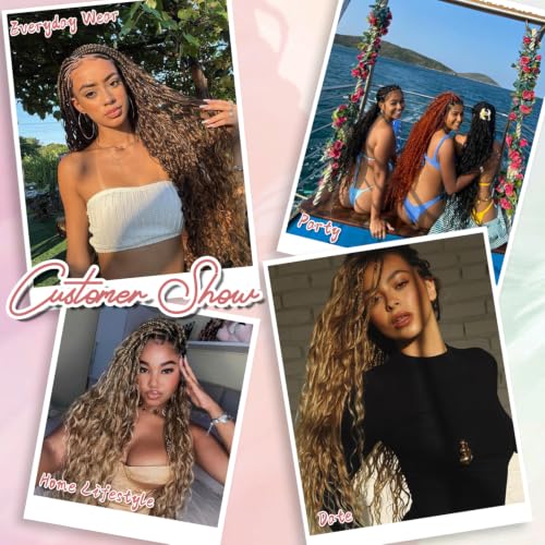 18 Inch Goddess Box Braids Crochet Hair 7 Packs Curly Synthetic Extensions - Deep Wave Style