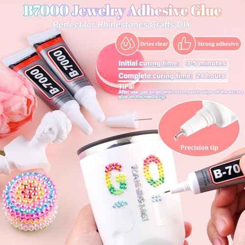32000Pcs Resin Rhinestones for Bedazzling with B7000 Jewelry Glue, 3MM Colorful Gems Flatback Rhinestones for Crafting, Crystal for DIY Crafts Clothing Tumblers Mugs Shoes Fabric Decor Nail Art