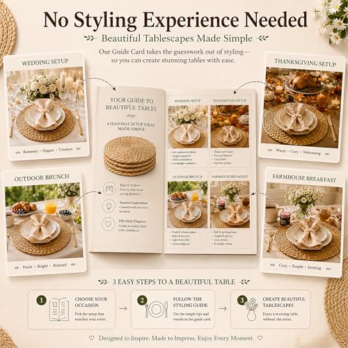 15in Round Woven Placemats Set of 24 - Rattan Chargers for Elegant Table Settings