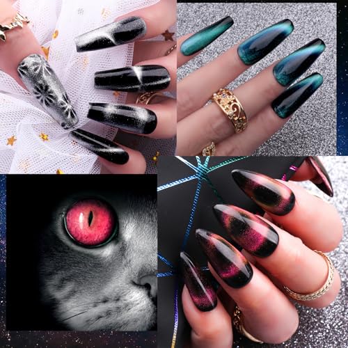 Magnetic Cat Eye Gel Nail Polish Set - 20 Colors with 4 Magnets, Variation 08