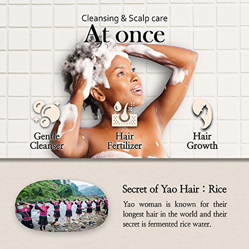 Fermented Rice Water Shampoo Bar 2-Pack - pH Balanced, Zero Waste, Gentle Cleansing