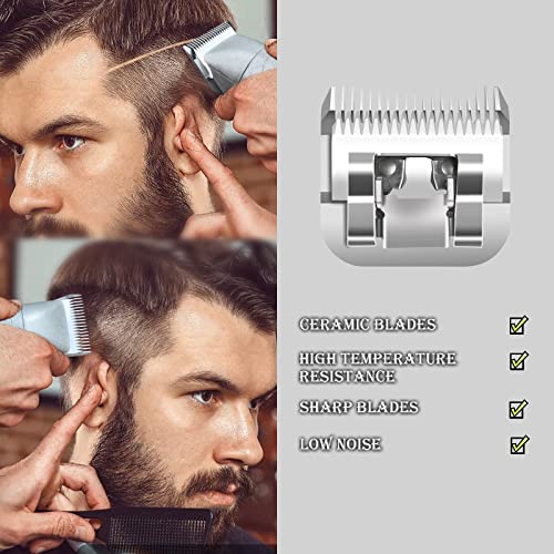 Detachable Ceramic Blade Set for Clipper - 1-1/2, 2, 3-1/2 Sizes - Compatible with Andis & Oster Classic 76 - 3 Pack