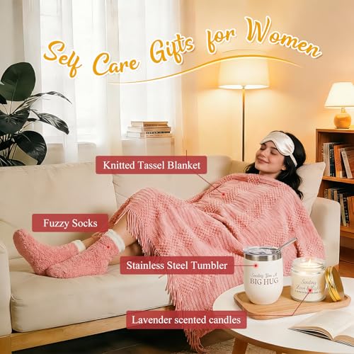 Get Well Soon Gift Basket for Women – Care Package with Blanket, Tumbler, Socks & More