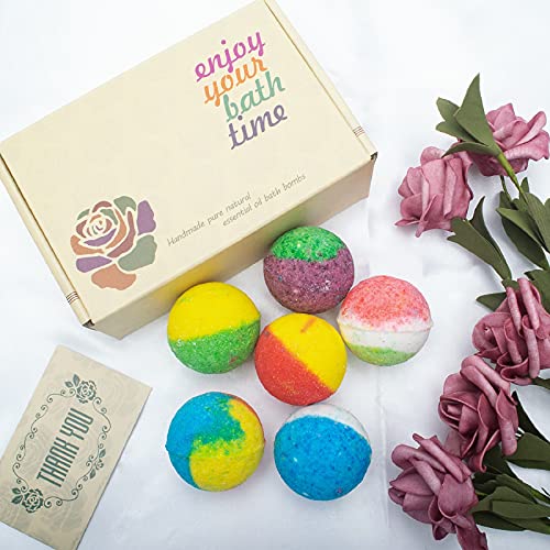 Organic Bath Bomb Set with 24 Moisturizing Essential Oil Fizzies - Gift Box Collection