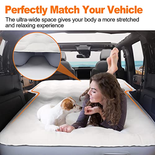 65'' SUV Air Mattress - Ultra-Thick Inflatable Car Trunk Bed with Built-in Pump