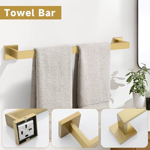 Brushed Gold 10-Piece Bathroom Hardware Set - Wall Mounted SUS304 Stainless Steel