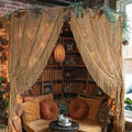 2 Panels Macrame Curtains 59x75 Inches Room Divider Door Khaki Set of 2