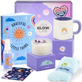 Self Care Gift Basket for Women & Teen Girls ? Gratitude Journal, Pillow Mist, Soy Candle, Cozy Socks & Cup ? Care Package for Women, Get Well Soon, Birthday, Faith, Galentine's Day