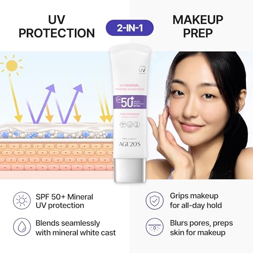 AGE20'S SPF 50+ Mineral Priming Sunscreen 1.69 fl oz - Vegan Korean UV Blocker