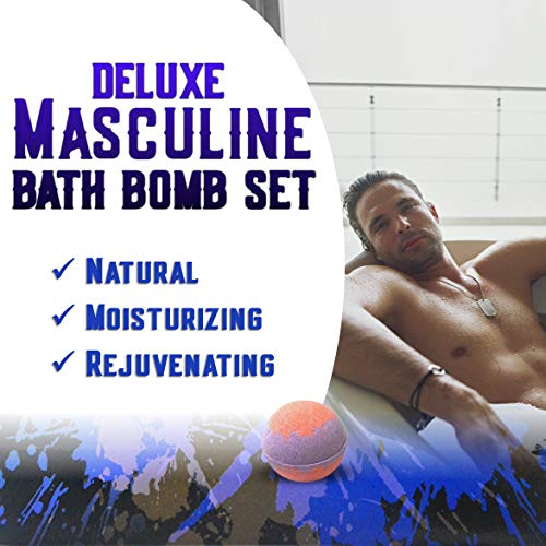 Men's Bath Bomb Gift Set - 24 Therapeutic Aromatherapy Spa Fizzies for Relaxation & Skin Care