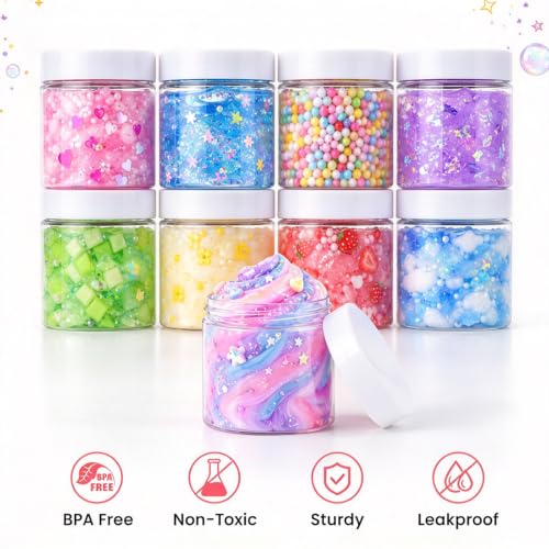 48 Pack 4 Oz Plastic Jars with White Lids - Small Food & Cosmetic Containers