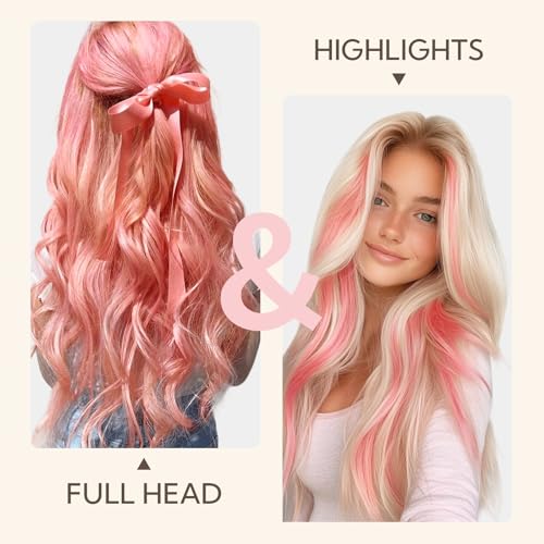 Hotbanana Pink Hair Extensions Tape in Hair 18 Inch 10pcs - C Hot Pink