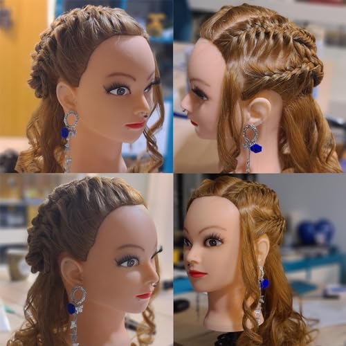 Mannequin Head with 80% Human Hair for Hair Styling Practice - 27# Dark Brown