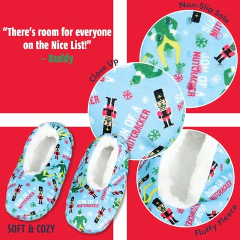 Bioworld Elf Slippers Son Of A Nutcracker Buddy The Elf Slipper Socks with No-Slip Sole For Women Men