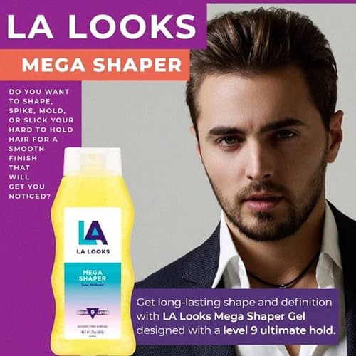 Mega Hold Hair Gel 20oz - Strong Styling Control & Shine, 6 Pack