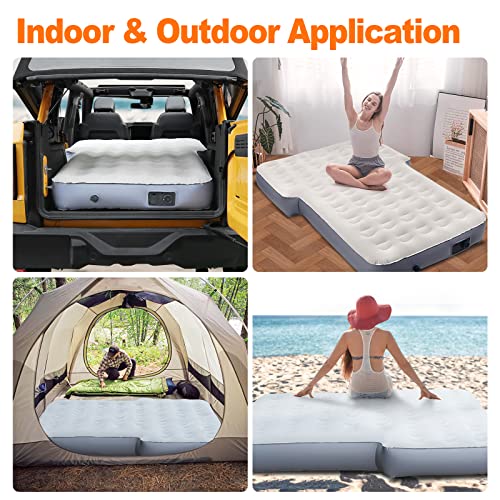65'' SUV Air Mattress - Ultra-Thick Inflatable Car Trunk Bed with Built-in Pump
