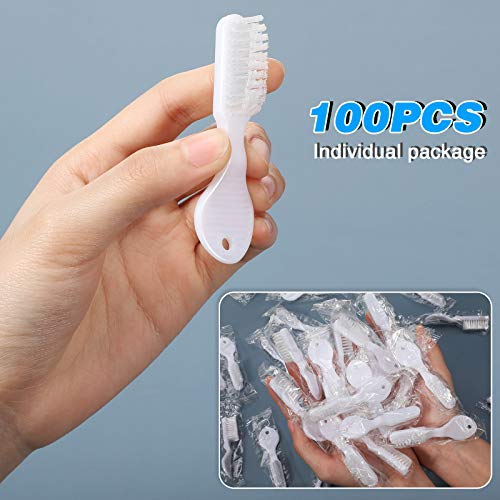 100 Pcs Mini Thumbprint Handle Toothbrushes - Individually Packaged Bulk Set (Variation of THIS listing 100)