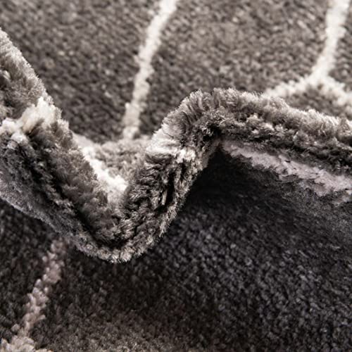 Unique Loom Trellis Frieze Collection Area Rug - 6'1" x 9' Rectangle Dark Gray/Ivory