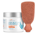 Foot Scrubber & Shea Butter Skin Repair Cream Bundle for Dry Skin