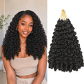 Pre-Looped Burmese Curly Crochet Hair 16 Inch - Natural Black 8 Packs