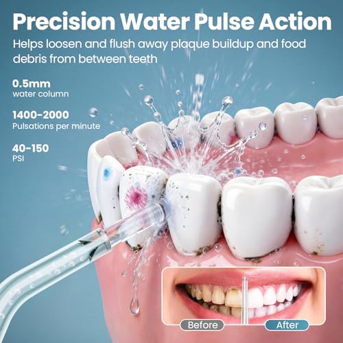 Onlyone Black Water Flosser with Adjustable Pressure, Rechargeable Oral Care Device