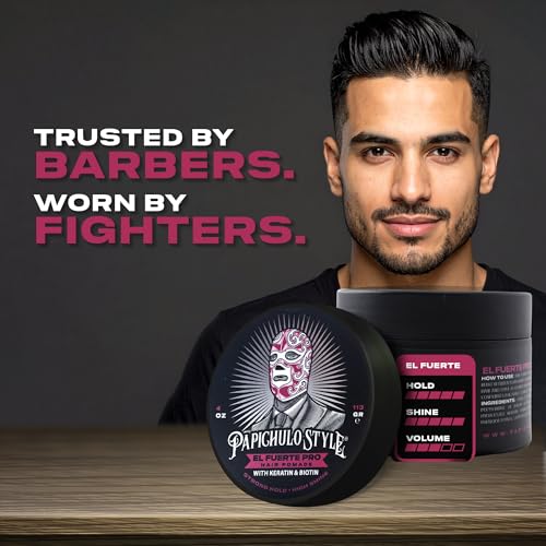 PRO Pomade 4 oz - Strong Hold, High Shine, Adds Volume, Water-Based, Flake-Free, Infused with Keratin & Biotin - Easy Washout - Made in USA