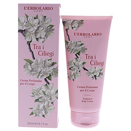 L'Erbolario Cherry Blossom Body Cream 6.7 Fl Oz Moisturizing Body Butter for Dry Skin