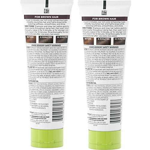 Garnier Hair Color Nutrisse Color Reviver 5 MIN Hair Mask, Cool Brown to Nourish & Fight Brass, 4.2 Fl Oz, 2 Count (Packaging May Vary)