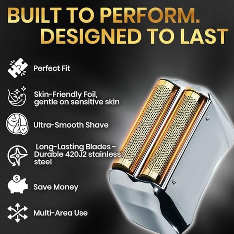 2 Pack Foil Shaver Replacement Compatible With Andis Model TS-1, TS-2 ((17150/17155/17200), Andis Blade Replacement with Stainless Steel Design for Smooth Shaving