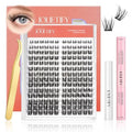 Lash Extension Kit, Medium Dense Faux Mink 8?14mm with More Short Clusters, Natural Styled Clusters, Sculpted Yet Flowy Design, Individual Lashes, Waterproof Bond & Seal, Tweezers & Remover