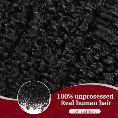 LOLly Hair 1B #/14 Inch Invisible Knots Feather Crochet Hair 110g Pre-Looped for Burmese Curly & Natural Style