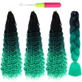 Bohemian Crochet Box Braids Hair with Curly Ends - 22 Inch, Pack of 3, Multi-Color Variation