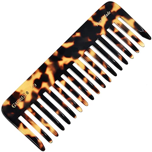 Giorgio 3 Pack Yellow Tokio Large 5.75 Inch Wide Tooth Hair Comb for Thick Wet & Dry Hair
