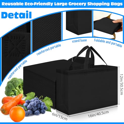 Windyun 200 Pcs Reusable Grocery Bags Bulk Large Shopping Tote Black - Variation of THIS listing