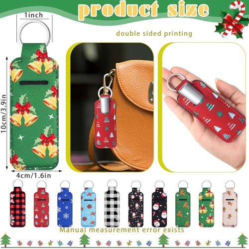 Santa Claus Lip Balm Holder Keychain - 40 Pcs Christmas Lipstick Case Gift